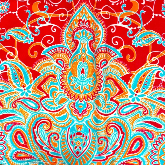 Athleta Offshore Racerback Tankini Top Swimsuit Red Paisley Top Only Size M - Picture 11 of 11